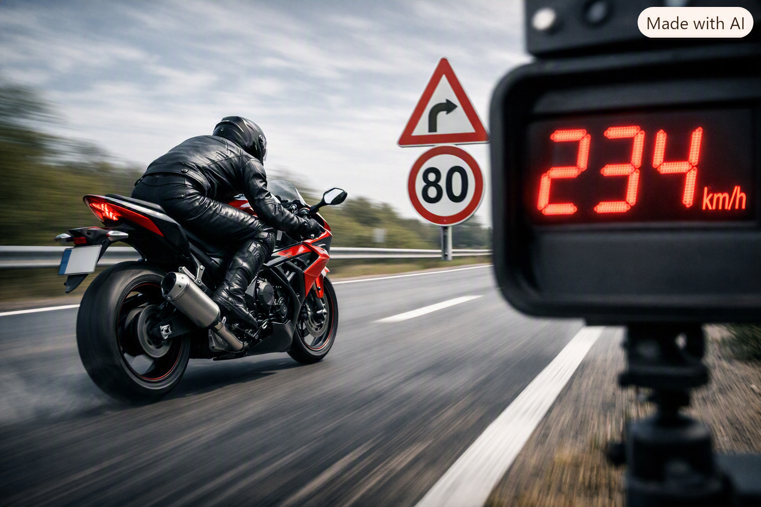 Motociklista vozio 234 km/h na putu sa ograničenjem 80