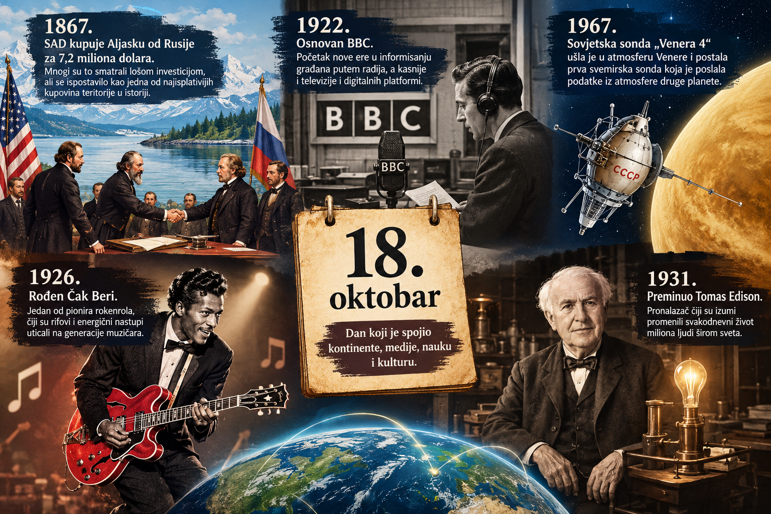 Vremeplov dana: Od Aljaske do BBC-ja, događaji koji su obeležili 18. oktobar